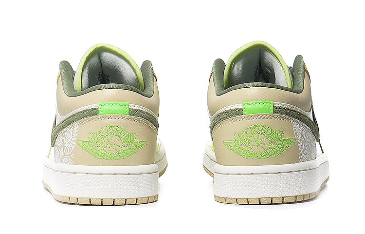 Purchase (W) [Sepatu Kustom] Air Jordan 1 Low 'Matcha Macaron Paisley' FD9906-131(Team10-抹茶马卡龙）