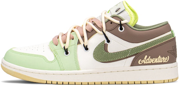 【定製球鞋】 Jordan Air Jordan 1 薄荷奶綠 簡約 低筒 復古籃球鞋 女款 綠棕 Order 【定製球鞋】 Jordan Air Jordan 1 薄荷奶綠 簡約 低筒 復古籃球鞋 女款 綠棕