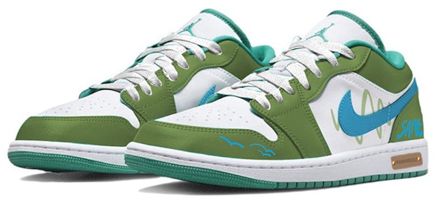 (W) 에어 조던 1 로우 '오아시스 스트라이프' (커스텀) DC0774-132(Team48-绿洲) Lookbook (W) 에어 조던 1 로우 '오아시스 스트라이프' (커스텀) DC0774-132(Team48-绿洲)