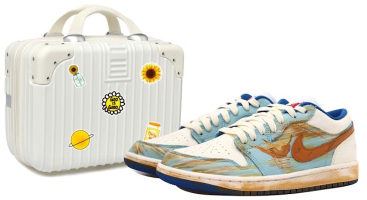 【定制球鞋】Jordan Air Jordan 1 low OKHR 一葉知秋 油畫 百搭 潮流 換皮 低幫 復古籃球鞋 女款 藍白橘 Buy 【定制球鞋】Jordan Air Jordan 1 low OKHR 一葉知秋 油畫 百搭 潮流 換皮 低幫 復古籃球鞋 女款 藍白橘