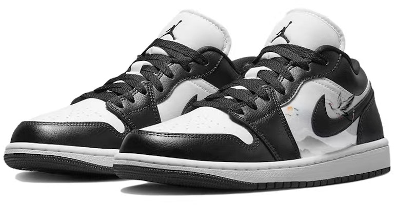 【定制球鞋】 Jordan Air Jordan 1 熊貓 新中式國風 仙鶴松山 日出東山 低幫 復古籃球鞋 女款 黑白 Lookbook 【定制球鞋】 Jordan Air Jordan 1 熊貓 新中式國風 仙鶴松山 日出東山 低幫 復古籃球鞋 女款 黑白