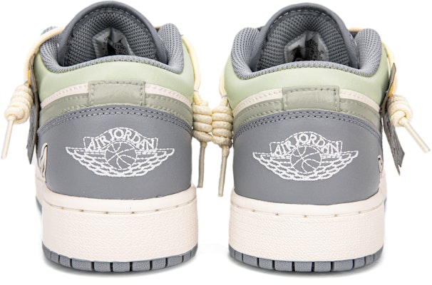 【定製球鞋】Jordan Air Jordan 1 Low 減齡 巴黎假期 解構雙鞋帶 低筒 板鞋 女款 復古灰 Shop 【定製球鞋】Jordan Air Jordan 1 Low 減齡 巴黎假期 解構雙鞋帶 低筒 板鞋 女款 復古灰