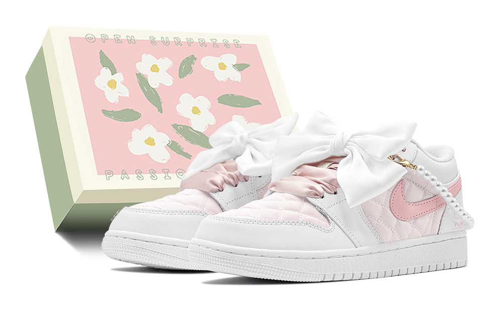 Buy (W) 에어 조던 1 로우 '펄 걸 핑크-화이트' (커스텀) DB6480-100(TeamS-珍珠少女S-BOX)