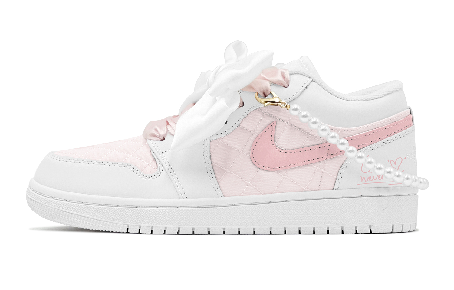 Order (W) 에어 조던 1 로우 '펄 걸 핑크-화이트' (커스텀) DB6480-100(TeamS-珍珠少女S-BOX)