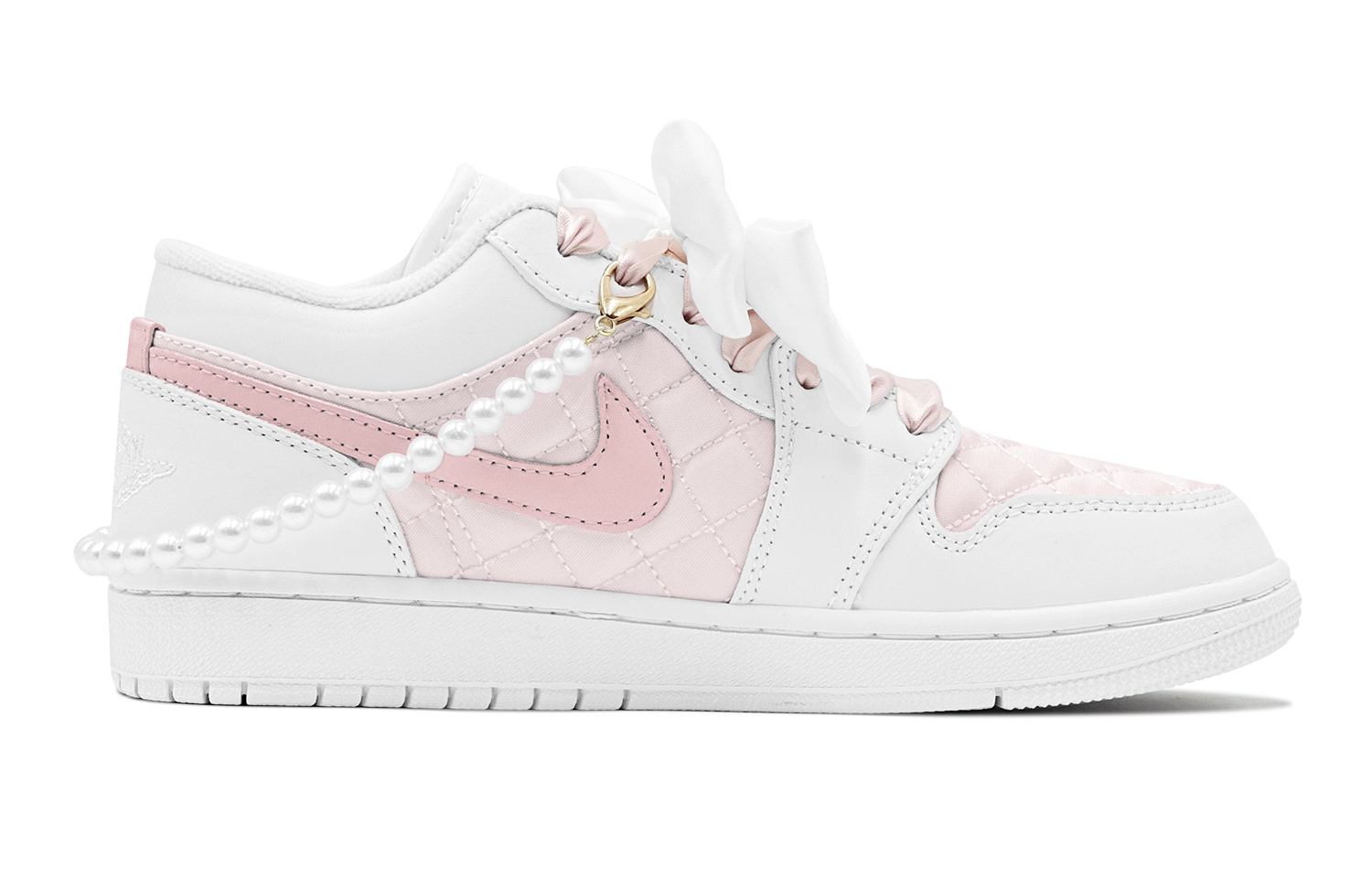 Lookbook (W) 에어 조던 1 로우 '펄 걸 핑크-화이트' (커스텀) DB6480-100(TeamS-珍珠少女S-BOX)