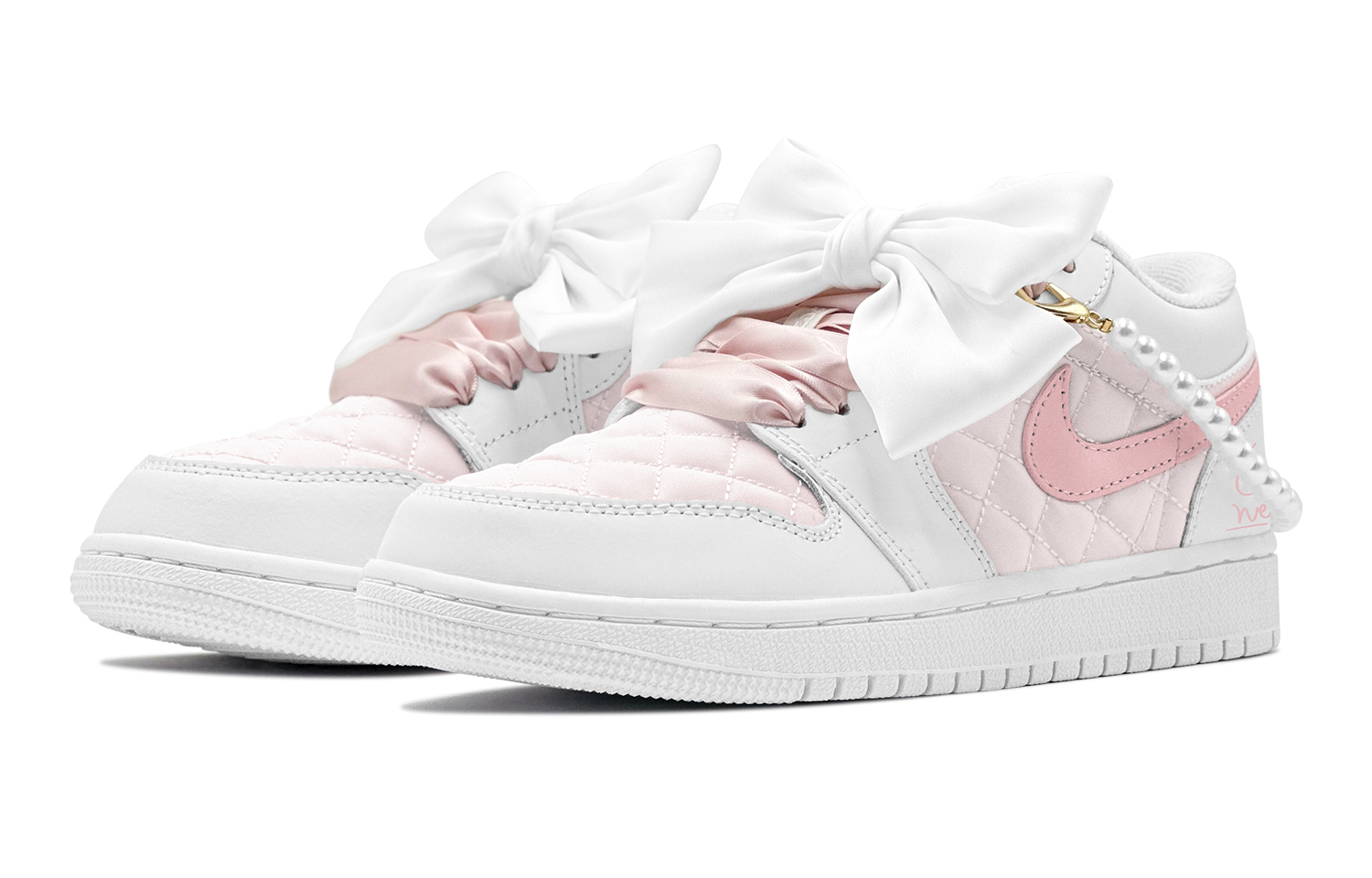 Shop (W) 에어 조던 1 로우 '펄 걸 핑크-화이트' (커스텀) DB6480-100(TeamS-珍珠少女S-BOX)
