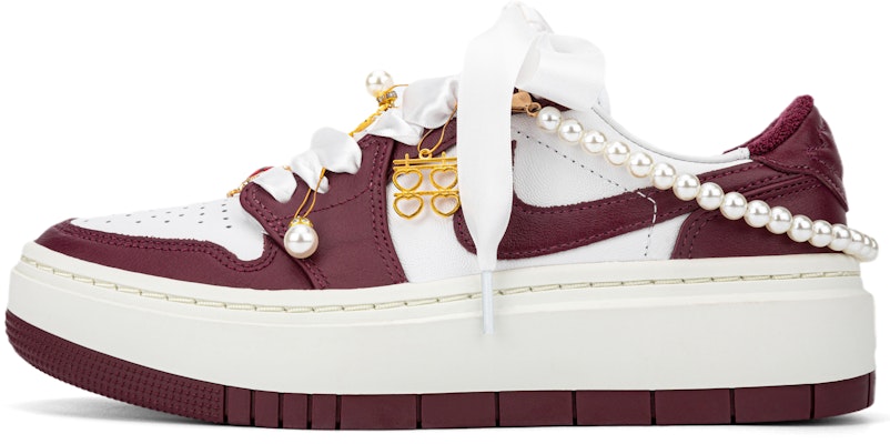 【訂製球鞋】Jordan Air Jordan 1 Low 珍珠 絲綢 厚底 百搭 潮流 低筒 復古籃球鞋 女款 白紅 Buy 【訂製球鞋】Jordan Air Jordan 1 Low 珍珠 絲綢 厚底 百搭 潮流 低筒 復古籃球鞋 女款 白紅