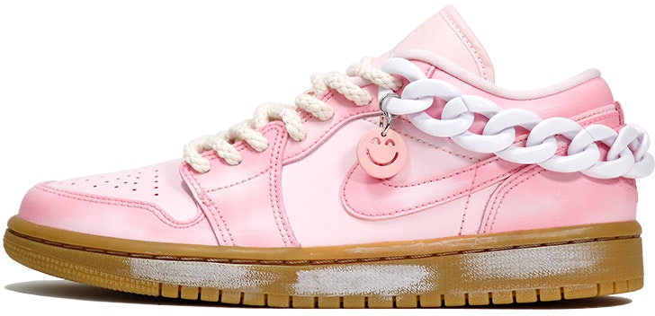 custom-shoes-women-air-jordan-1-low-pink-gum-vintage