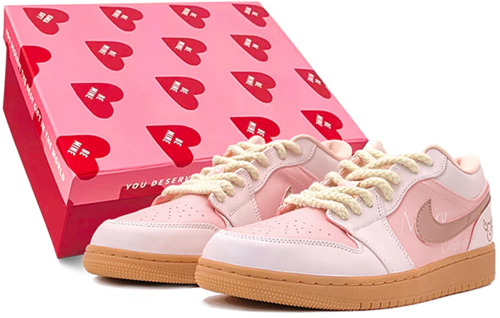 custom-shoes-women-air-jordan-1-low-pink-gum-pixel-reindeer