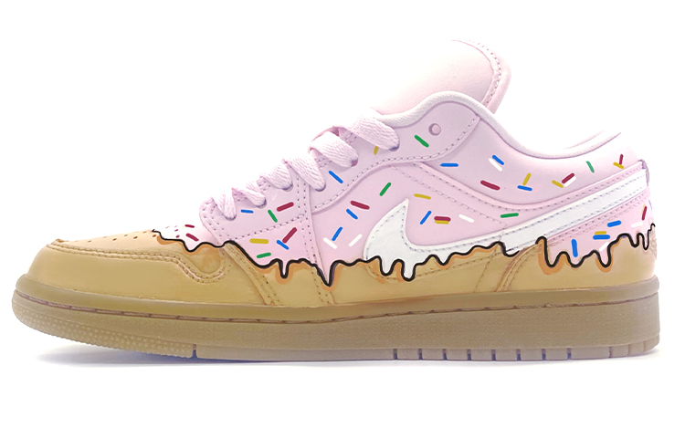 Order (W) [Zapatillas Personalizadas] Air Jordan 1 Low 'Rosa Chicle' DC0774-601(Team-柒女款粉红甜甜圈)