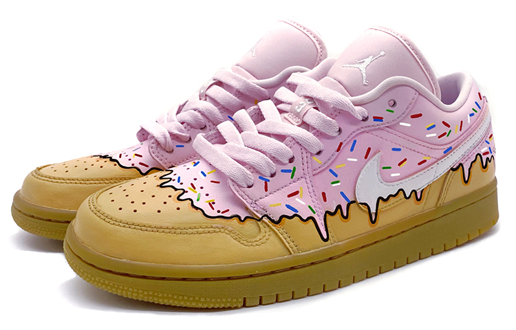 Lookbook (W) [Zapatillas Personalizadas] Air Jordan 1 Low 'Rosa Chicle' DC0774-601(Team-柒女款粉红甜甜圈)