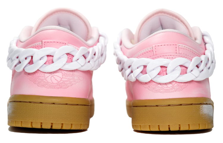 Purchase 【訂製球鞋】Jordan Air Jordan 1 Low "Pink Gum" 做舊 溫馨 浪漫 麻繩鞋帶 鏈條 低幫 復古籃球鞋 女款 粉白