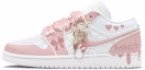 Buy 【訂製球鞋】Jordan Air Jordan 1 Low 絎縫 小香風 蝴蝶結 限定禮盒 低筒 復古籃球鞋 女款 粉白