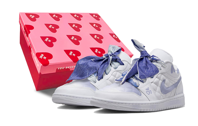 Buy (W) カスタムAJ1 Low "紫リボン" DB6480-100(TeamS-紫色丝带S-BOX)