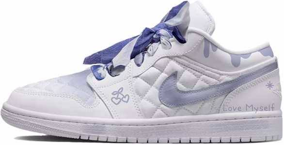 【定制球鞋】Jordan Air Jordan 1 low 小香風 紫色絲帶 限定禮盒 低筒 復古籃球鞋 女款 紫白 Order 【定制球鞋】Jordan Air Jordan 1 low 小香風 紫色絲帶 限定禮盒 低筒 復古籃球鞋 女款 紫白