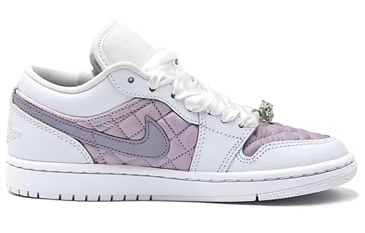 Order (W) [Kasut Tempahan Khas] Air Jordan 1 Low 'Ungu Putih Berlapik' DB6480-100(TeamS-小香风紫)
