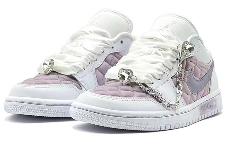 Lookbook (W) [Kasut Tempahan Khas] Air Jordan 1 Low 'Ungu Putih Berlapik' DB6480-100(TeamS-小香风紫)