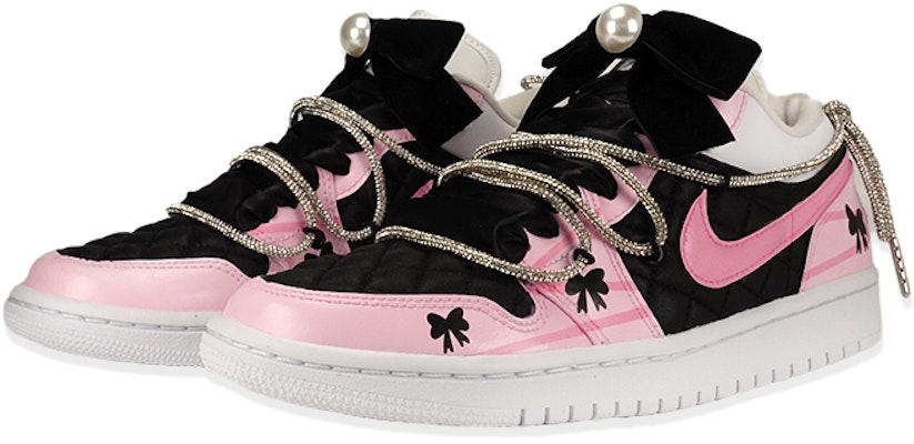 (W) 에어 조던 1 로우 '퀼트 블랙핑크 나비' (59 characters) DB6480-100(TeamF-黑粉蝴蝶结) Lookbook (W) 에어 조던 1 로우 '퀼트 블랙핑크 나비' (59 characters) DB6480-100(TeamF-黑粉蝴蝶结)