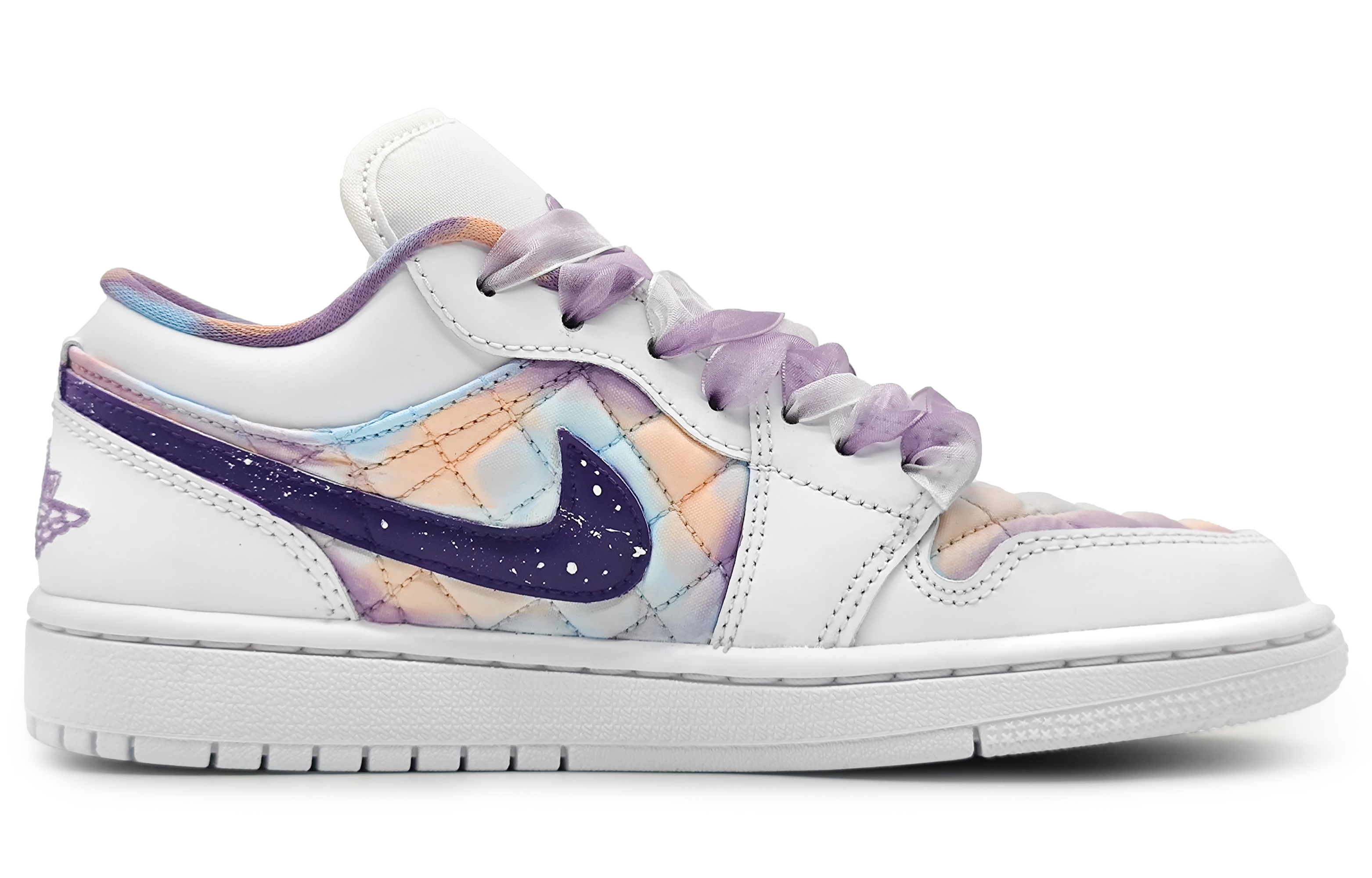 Order (W) 에어 조던 1 로우 '퀼트 네온 마카롱' (커스텀) DB6480-100(Team16-女款云染霓虹)