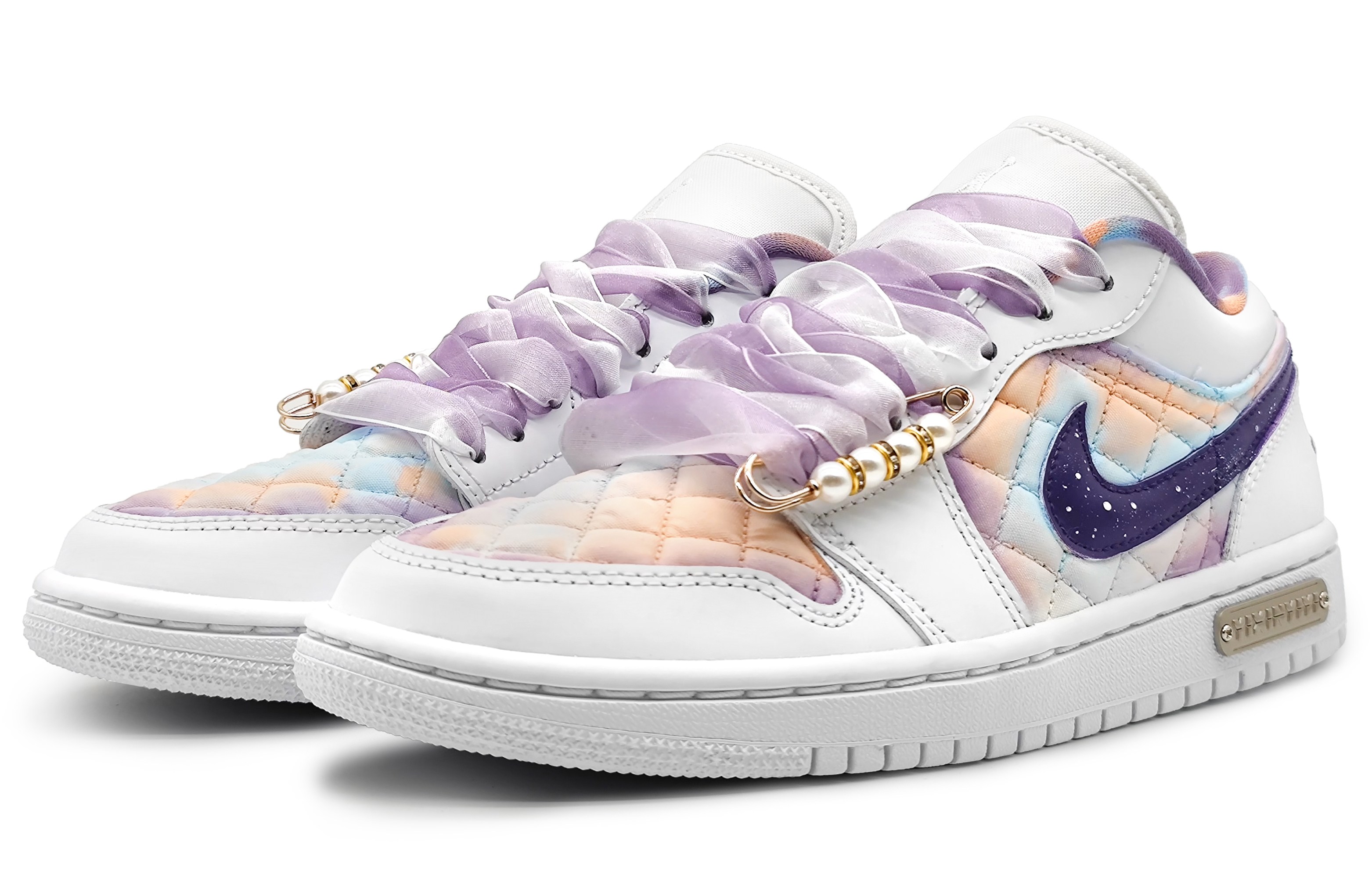 Lookbook (W) 에어 조던 1 로우 '퀼트 네온 마카롱' (커스텀) DB6480-100(Team16-女款云染霓虹)