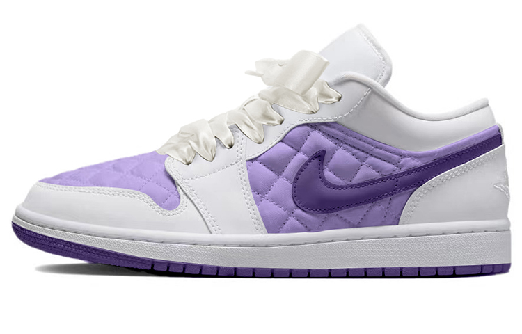 Buy (W) [Sepatu Kustom] Air Jordan 1 Low 'Ungu Putih Berlapis' DB6480-100(TeamY-女款小香奈儿紫白)