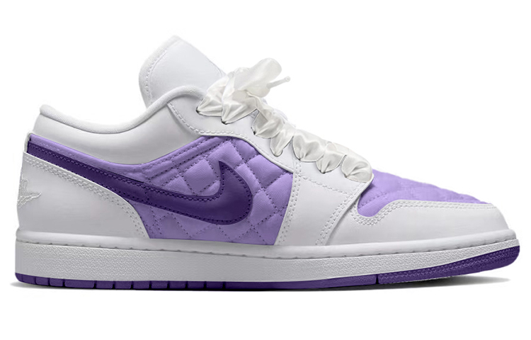 Order (W) [Sepatu Kustom] Air Jordan 1 Low 'Ungu Putih Berlapis' DB6480-100(TeamY-女款小香奈儿紫白)