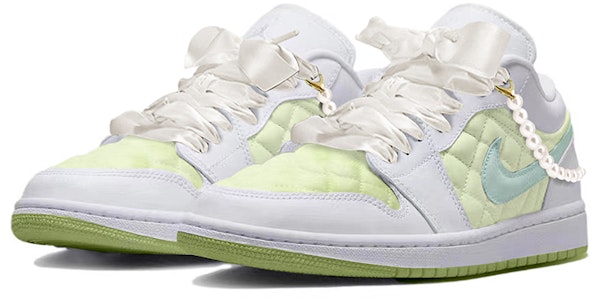 (W) Zapatillas personalizadas Air Jordan 1 Low 'Blanco Triple Acolchado' DB6480-100(TeamY-女款小香奈儿粉绿) Lookbook (W) Zapatillas personalizadas Air Jordan 1 Low 'Blanco Triple Acolchado' DB6480-100(TeamY-女款小香奈儿粉绿)