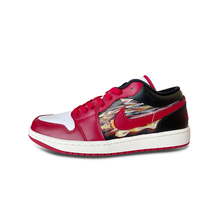 Buy [Custom Shoes] (Women) Air Jordan 1 Low 'Retro Lava Art'