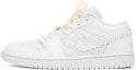 Buy 【客製球鞋】 Jordan Air Jordan 1 Low婚慶主題 浪漫婚禮 婚鞋 珍珠 絲綢 簡約 搭配百變 低筒 低筒籃球鞋 女款 白色