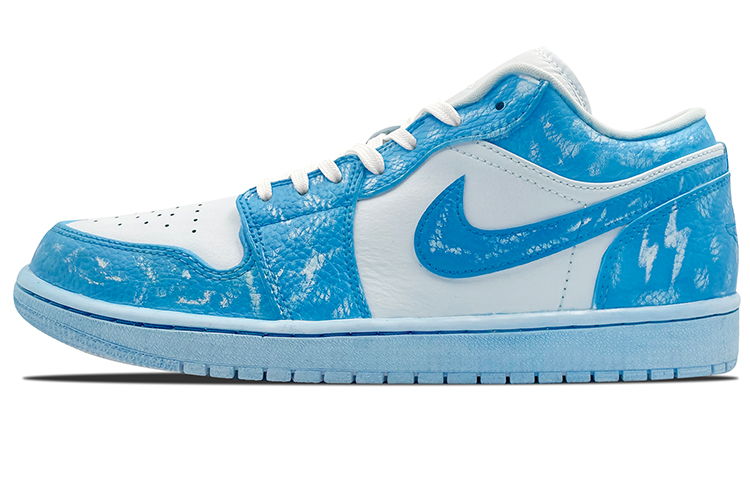 Buy (W) [Zapatos Personalizados] Air Jordan 1 Low 'Scratch Off - Azul Hielo' 553560-130(TeamE-浸染-刮刮乐-蓝色)