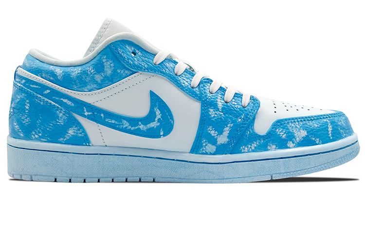 Order (W) [Zapatos Personalizados] Air Jordan 1 Low 'Scratch Off - Azul Hielo' 553560-130(TeamE-浸染-刮刮乐-蓝色)