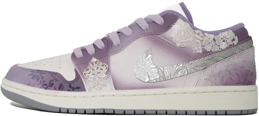【訂製球鞋】Jordan Air Jordan 1 萬花弄 懷銀紆紫 時尚 休閒 舒適 百搭 潮流 防滑減震耐磨 低幫 復古籃球鞋 女款 灰紫色 Order 【訂製球鞋】Jordan Air Jordan 1 萬花弄 懷銀紆紫 時尚 休閒 舒適 百搭 潮流 防滑減震耐磨 低幫 復古籃球鞋 女款 灰紫色