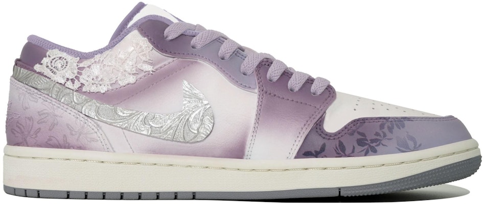 【訂製球鞋】Jordan Air Jordan 1 萬花弄 懷銀紆紫 時尚 休閒 舒適 百搭 潮流 防滑減震耐磨 低幫 復古籃球鞋 女款 灰紫色 Lookbook 【訂製球鞋】Jordan Air Jordan 1 萬花弄 懷銀紆紫 時尚 休閒 舒適 百搭 潮流 防滑減震耐磨 低幫 復古籃球鞋 女款 灰紫色