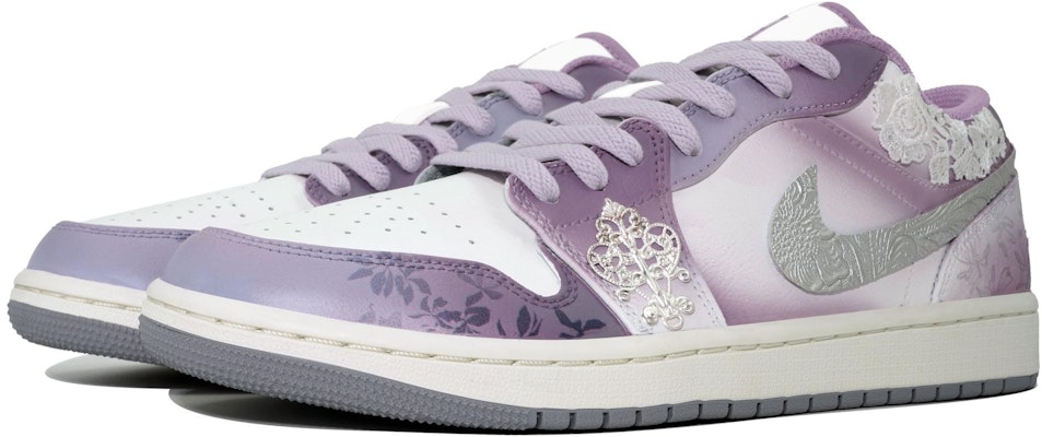 【訂製球鞋】Jordan Air Jordan 1 萬花弄 懷銀紆紫 時尚 休閒 舒適 百搭 潮流 防滑減震耐磨 低幫 復古籃球鞋 女款 灰紫色 Shop 【訂製球鞋】Jordan Air Jordan 1 萬花弄 懷銀紆紫 時尚 休閒 舒適 百搭 潮流 防滑減震耐磨 低幫 復古籃球鞋 女款 灰紫色