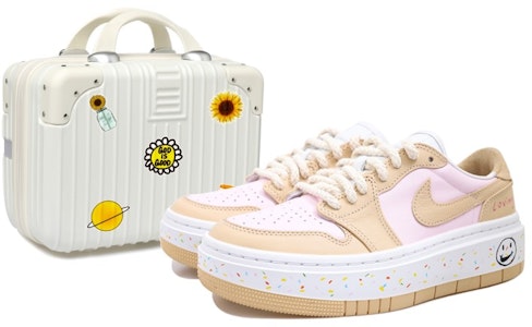 【定制球鞋】乔丹 Air Jordan 1 OKHR 笑脸 手繪 多色墨點 可愛 麻繩 厚底 低帮 復古籃球鞋 女款 粉色 Buy 【定制球鞋】乔丹 Air Jordan 1 OKHR 笑脸 手繪 多色墨點 可愛 麻繩 厚底 低帮 復古籃球鞋 女款 粉色