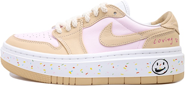 【定制球鞋】乔丹 Air Jordan 1 OKHR 笑脸 手繪 多色墨點 可愛 麻繩 厚底 低帮 復古籃球鞋 女款 粉色 Order 【定制球鞋】乔丹 Air Jordan 1 OKHR 笑脸 手繪 多色墨點 可愛 麻繩 厚底 低帮 復古籃球鞋 女款 粉色