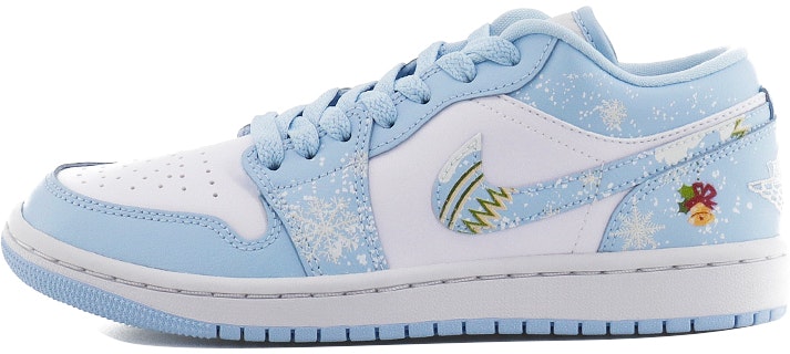 custom-shoes-women-air-jordan-1-low-snowflake-unc-blue
