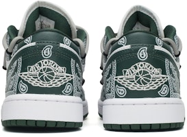 【定制球鞋】Jordan Air Jordan 1 街舞腰果花 潮流復古 解構綁帶 低筒 復古籃球鞋 女款 白綠 Shop 【定制球鞋】Jordan Air Jordan 1 街舞腰果花 潮流復古 解構綁帶 低筒 復古籃球鞋 女款 白綠