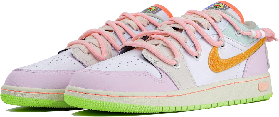 【訂製球鞋】 Jordan Air Jordan 1 夏日甜心 清爽夏日 多巴胺 防滑耐磨 低筒 復古籃球鞋 女款 Lookbook 【訂製球鞋】 Jordan Air Jordan 1 夏日甜心 清爽夏日 多巴胺 防滑耐磨 低筒 復古籃球鞋 女款