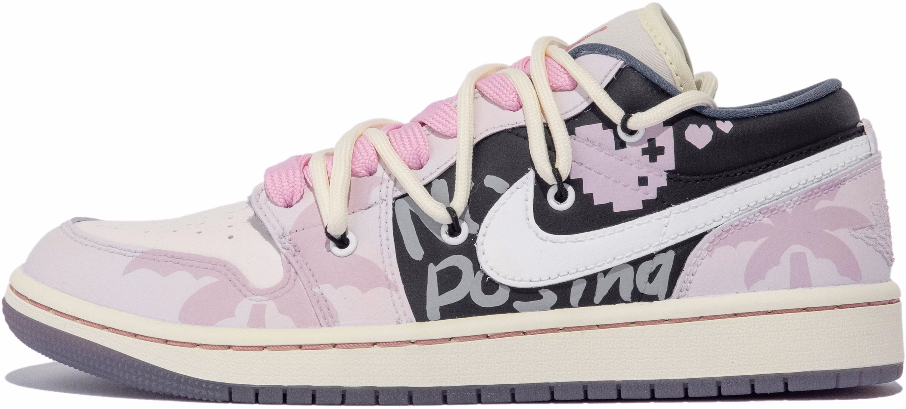 custom-shoes-women-air-jordan-1-low-sweet-cool-pixel-palm-pink-black