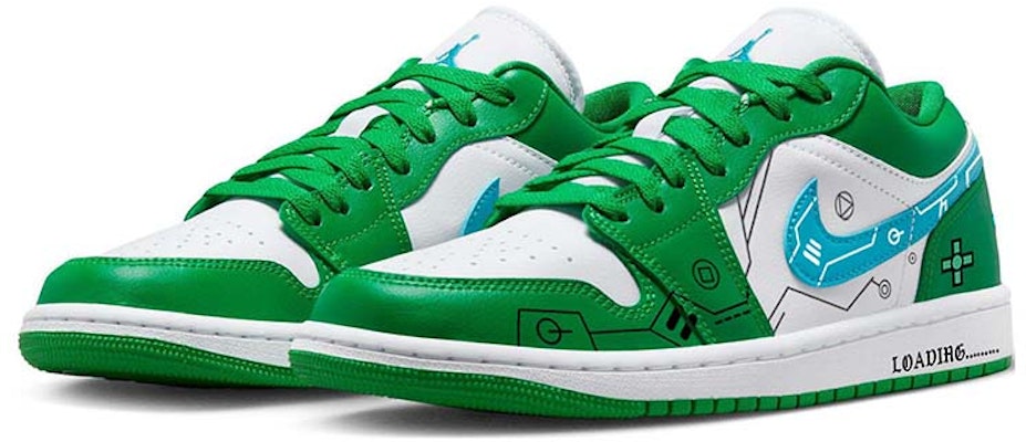 【定制球鞋】 Jordan Air Jordan 1 電動潮玩 科技藍圖 電競競技 潮流復古 低幫 復古籃球鞋 女款 白綠藍 Lookbook 【定制球鞋】 Jordan Air Jordan 1 電動潮玩 科技藍圖 電競競技 潮流復古 低幫 復古籃球鞋 女款 白綠藍