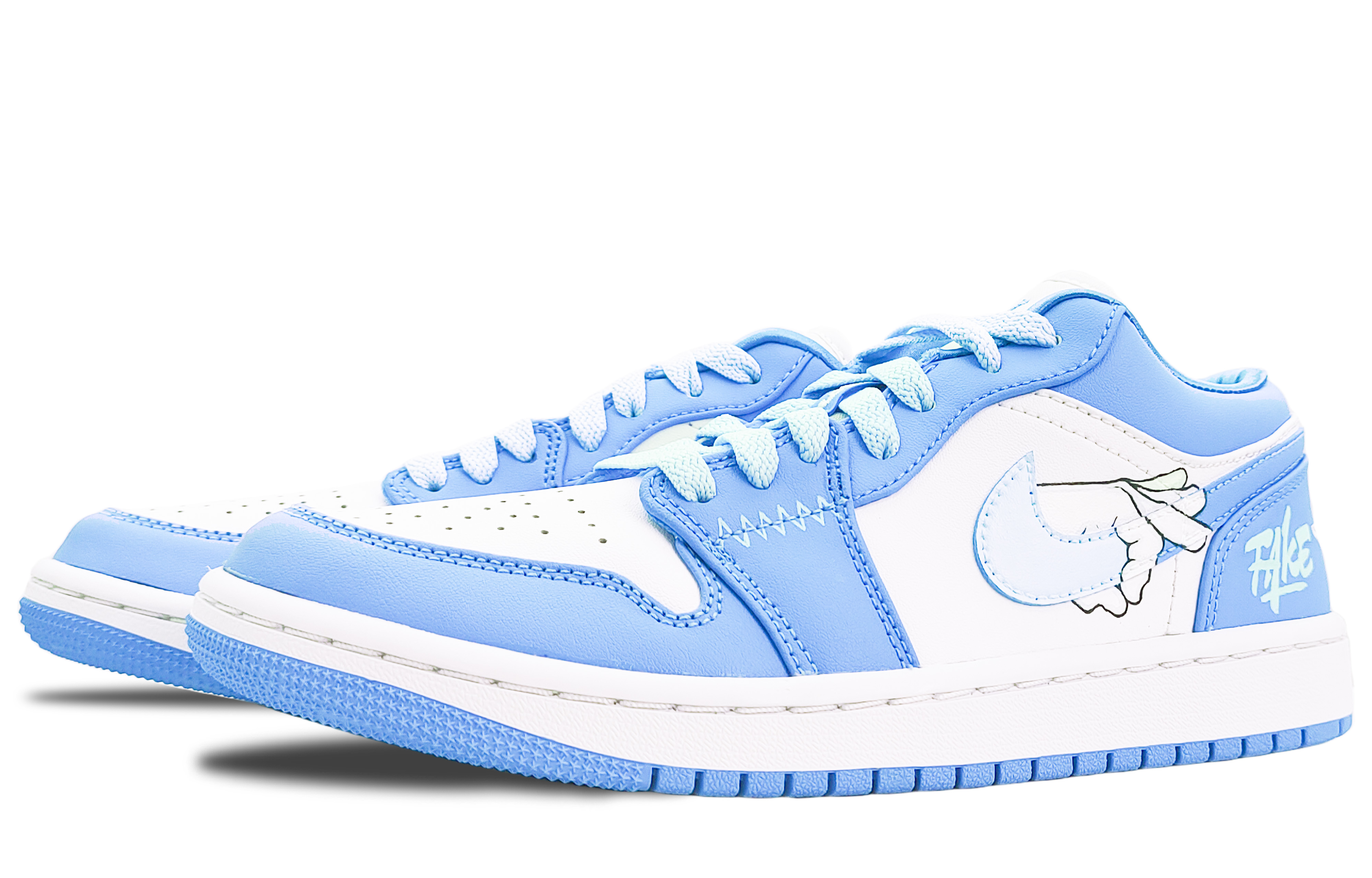 Shop (W) [定制鞋款] Air Jordan 1 Low '大学蓝' AO9944-441(Team188-TAKE-S-BOX)
