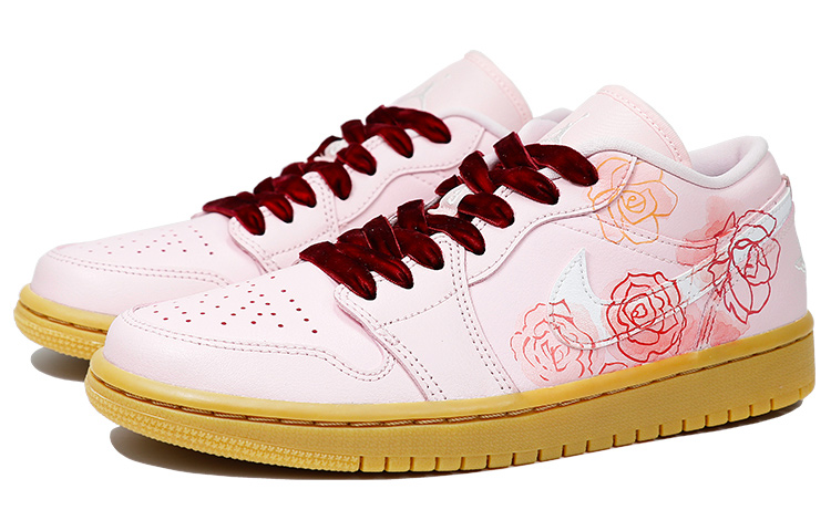 Lookbook (W) [Kasut Tersuai] Air Jordan 1 Low 'Valentine's Day Pink Gum' DC0774-601(TeamThree-女款情人节红粉)