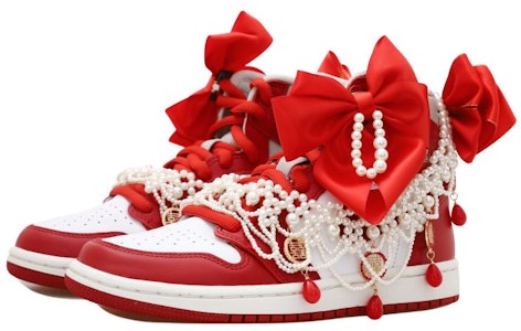 (W) 에어 조던 1 로우 '웨딩 펄 그레이-화이트-레드' (커스텀) DJ4891-061(Team拾玖-挚爱一生S-BOX) Lookbook (W) 에어 조던 1 로우 '웨딩 펄 그레이-화이트-레드' (커스텀) DJ4891-061(Team拾玖-挚爱一生S-BOX)