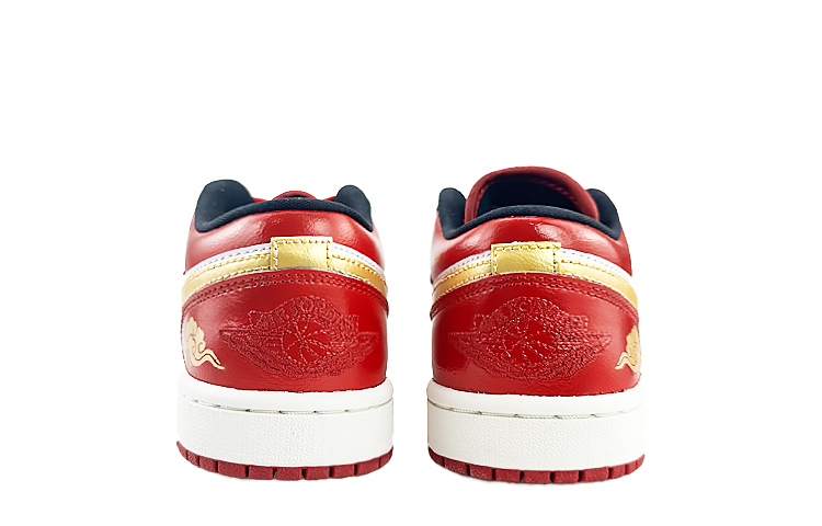 Shop 【定制球鞋】Jordan Air Jordan 1 Low 球場精靈 婚鞋祥云 喜慶 低幫 復古籃球鞋 女款 紅金