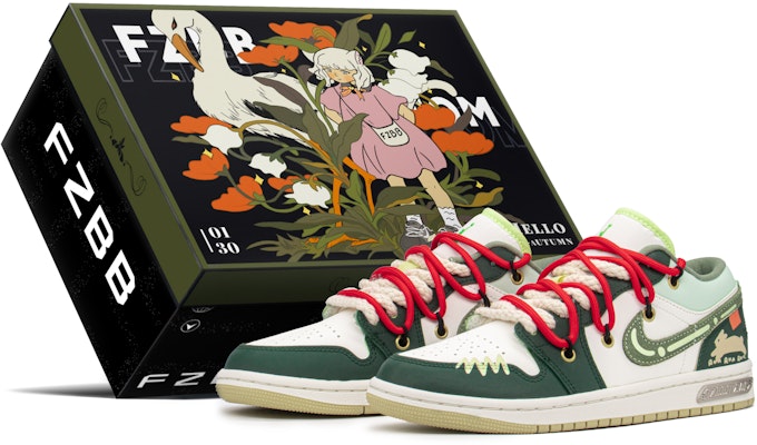 (W) 커스텀 에어 조던 1 로우 '화이트 그린 활기찬 토끼' (70 characters) FD9906-131(TeamA-AJ沙漠兔子S-BOX) Buy (W) 커스텀 에어 조던 1 로우 '화이트 그린 활기찬 토끼' (70 characters) FD9906-131(TeamA-AJ沙漠兔子S-BOX)