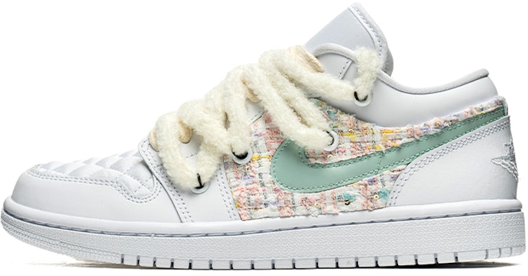 (W) 커스텀 에어 조던 1 로우 '화이트 그린 패치워크' (71 characters) DB6480-100(TeamB-女款小香风白绿) Buy (W) 커스텀 에어 조던 1 로우 '화이트 그린 패치워크' (71 characters) DB6480-100(TeamB-女款小香风白绿)