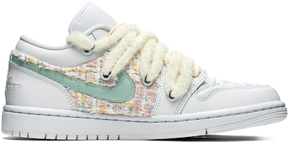 (W) 【カスタムシューズ】(レディース) エアジョーダン1 ロー 'ホワイト グリーン パッチワーク' DB6480-100(TeamB-女款小香风白绿K-BOX) Lookbook (W) 【カスタムシューズ】(レディース) エアジョーダン1 ロー 'ホワイト グリーン パッチワーク' DB6480-100(TeamB-女款小香风白绿K-BOX)