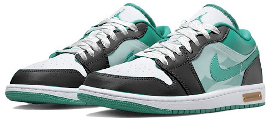 【定製球鞋】 Jordan Air Jordan 1 荒野迷蹤 菱形格 傳統 防滑耐磨 低幫 復古籃球鞋 女款 黑綠 Lookbook 【定製球鞋】 Jordan Air Jordan 1 荒野迷蹤 菱形格 傳統 防滑耐磨 低幫 復古籃球鞋 女款 黑綠