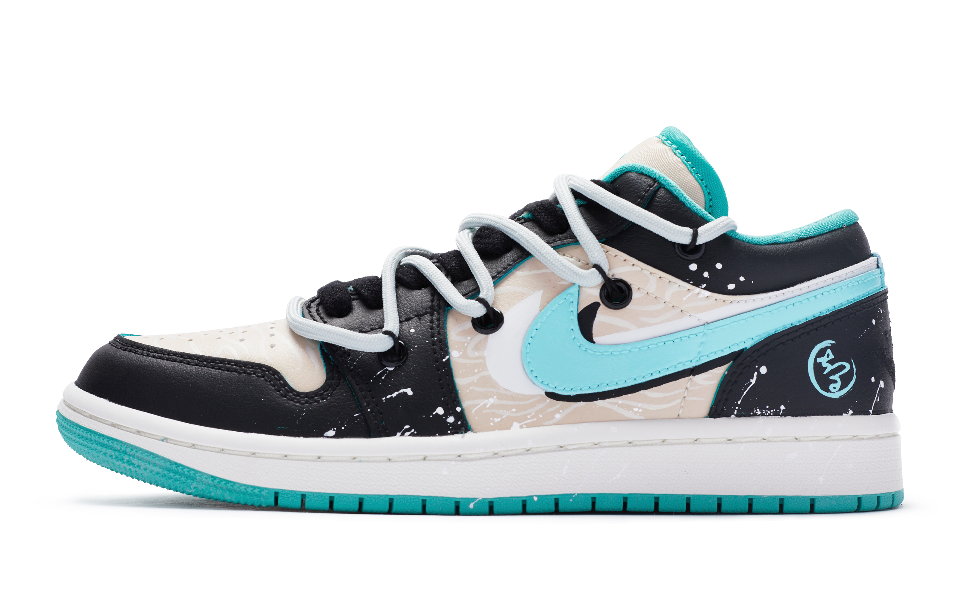 Buy (W) Air Jordan 1 Low 'Wuchang - Wise Deconstructed' Sepatu Kustom DC0774-131(TeamR-女款智者蓝绿黑)